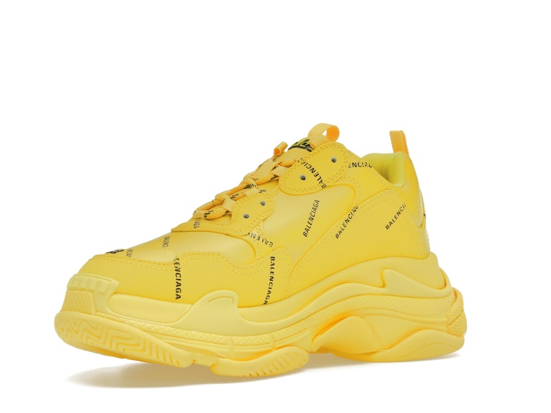 Balenciaga Triple S Allover Logo Yellow