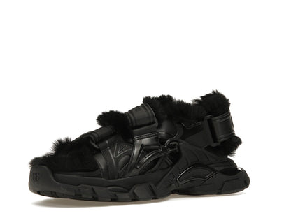 Balenciaga Track Sandal Fake Fur Black