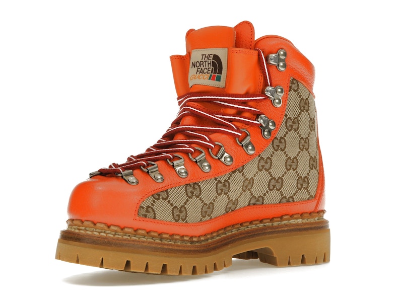 Gucci x The North Face Canvas Leather Boot Beige Orange (Women's)
