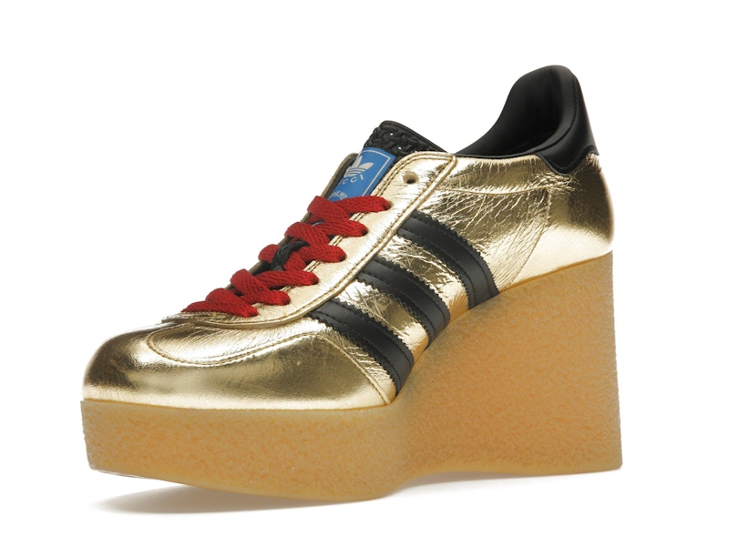 adidas x Gucci Gazelle Wedge Gold Metallic Black (Women's)