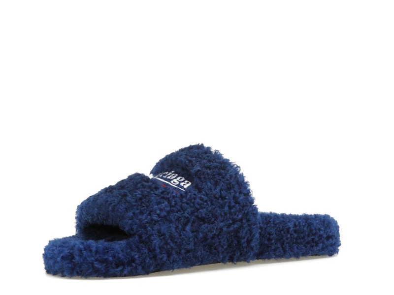 Balenciaga Furry Slide Blue