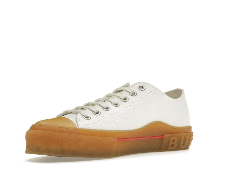 Burberry Logo Detail Cotton Trainer White