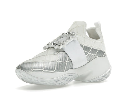 Roger Vivier Viv' Run Fabric Silver Crystal Buckle (Women's)