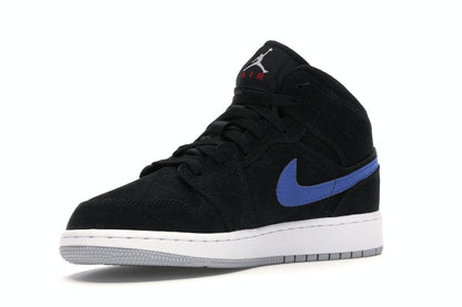 Jordan 1 Mid Multi-Color Swoosh Black (GS)