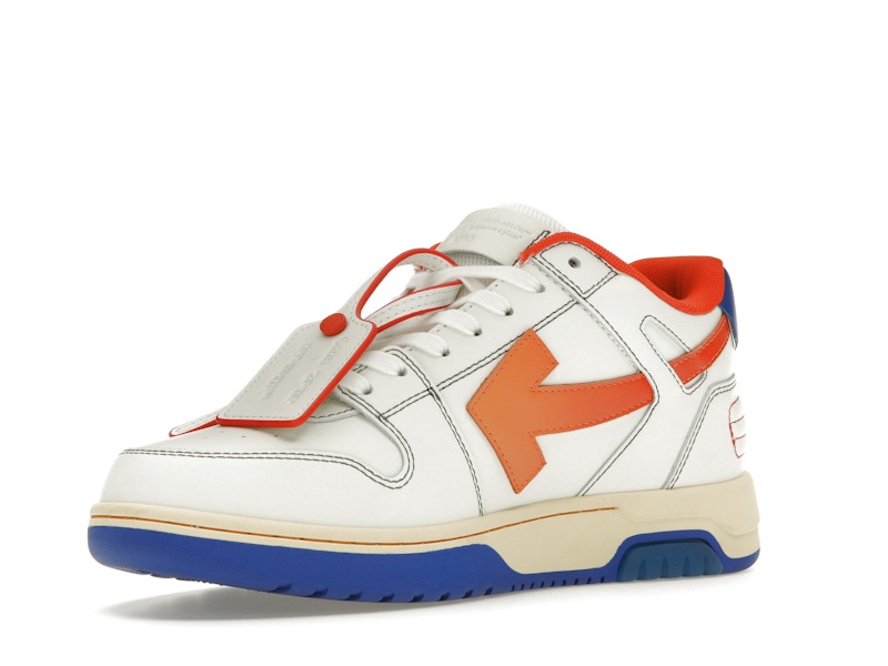 OFF-WHITE Out Of Office OOO Low Tops White Orange Blue Contrast Stitching