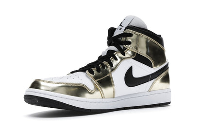 Jordan 1 Mid Metallic Gold Black White