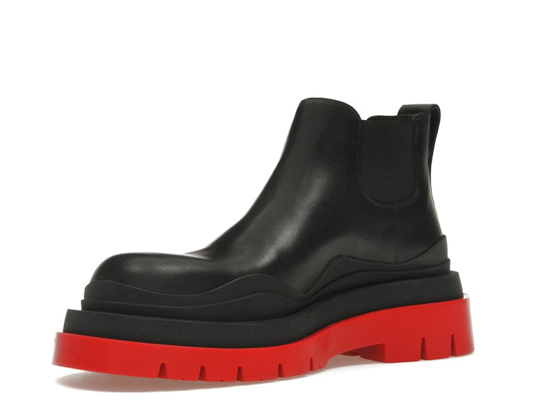 Bottega Veneta Tire Ankle Chelsea Boot Black Red (Women's)