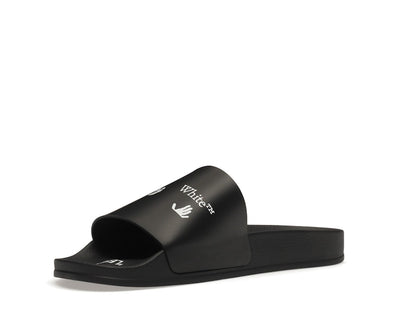 OFF-WHITE Drowning Man Logo Slides Black White FW21