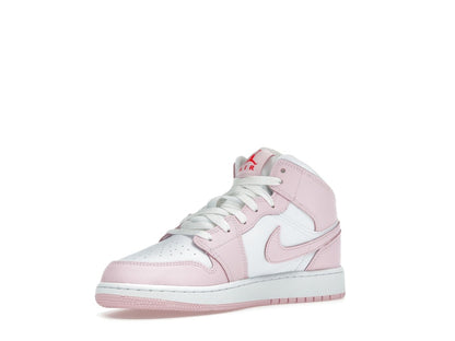 Jordan 1 Mid Pink Foam Fire Red (GS)