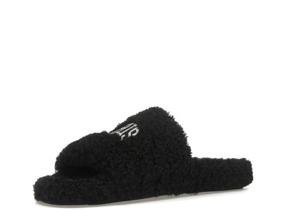 Balenciaga Paris Furry Slide Black