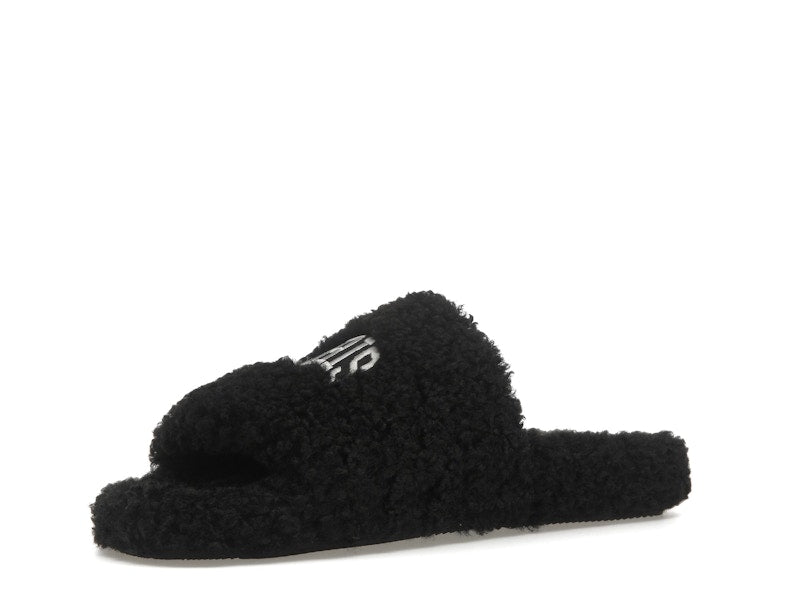 Balenciaga Paris Furry Slide Black