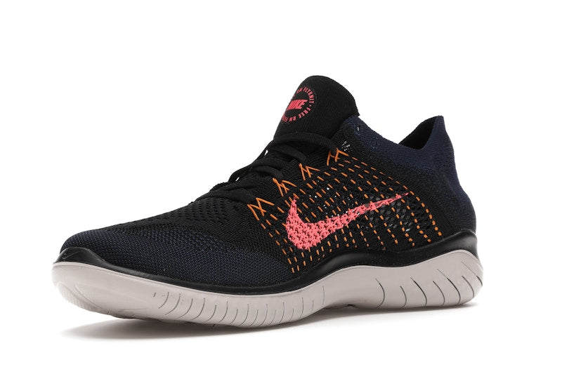 Nike Free RN Flyknit 2018 Black Flash Crimson Orange Peel