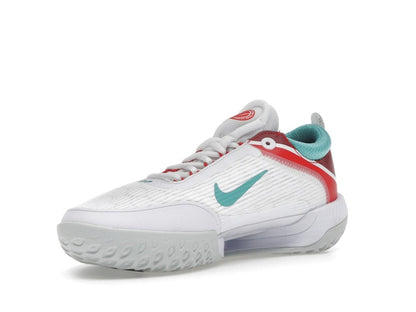 Nike Court Zoom NXT HC White Light Silver Habanero Red Washed Teal (Women's)