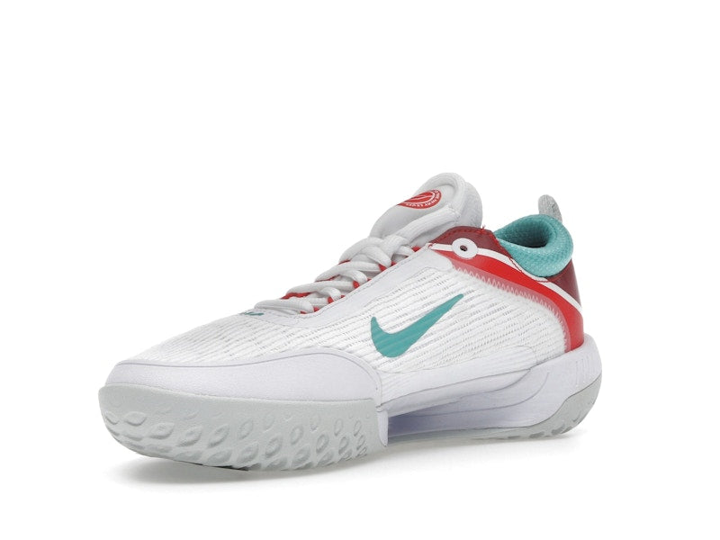 Nike Court Zoom NXT HC White Light Silver Habanero Red Washed Teal (Women's)