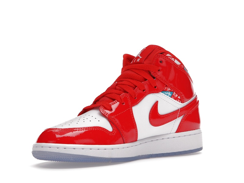 Jordan 1 Mid Barcelona Sweater Red Patent (GS)