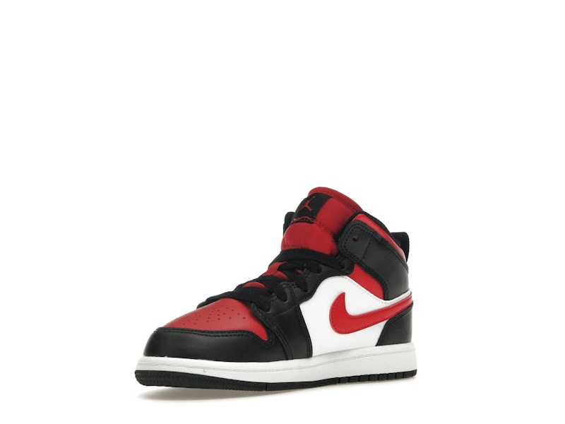 Jordan 1 Mid Black Fire Red (PS)