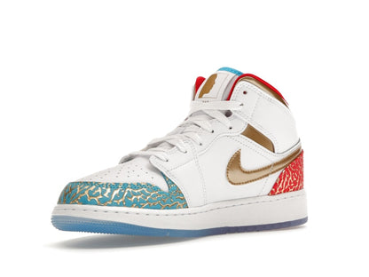 Jordan 1 Mid Sneaker School NC to Chicago (GS)