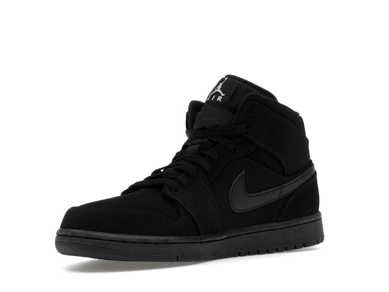 Jordan 1 Mid Black Black White