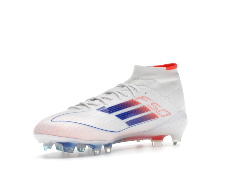 adidas F50 Elite Mid FG Cloud White Lucid Blue Solar Red (Women's)