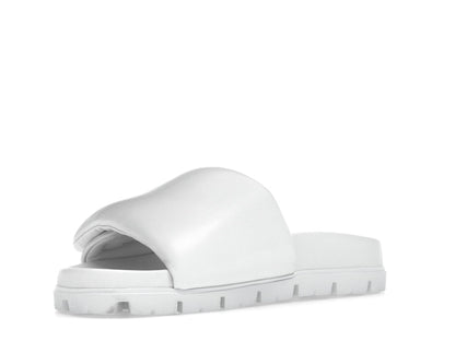 Prada Soft Padded 20mm Slide Sandal White Nappa Leather