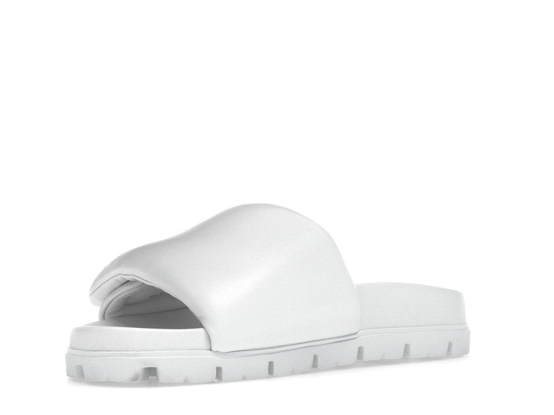 Prada Soft Padded 20mm Slide Sandal White Nappa Leather