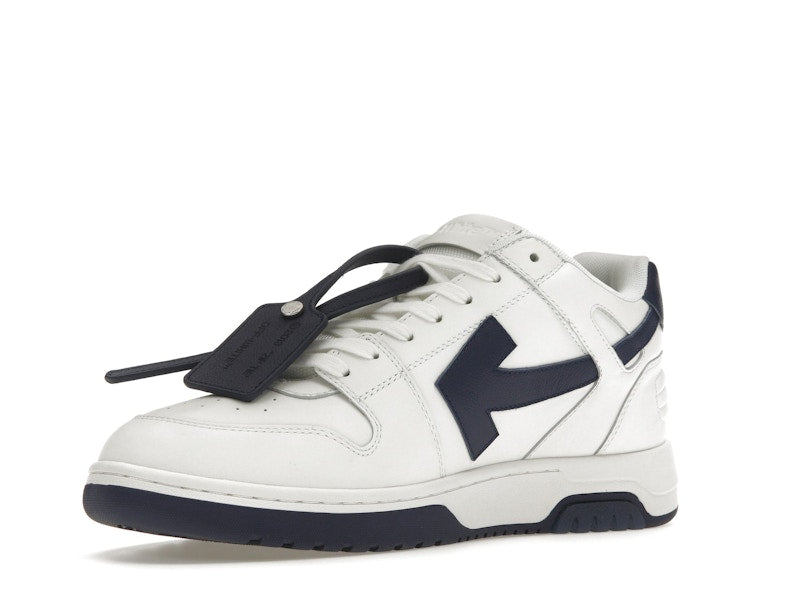 OFF-WHITE Out Of Office OOO Low Tops White Navy Blue