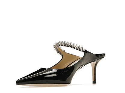 Jimmy Choo Bing 65mm Heeled Mule Black Patent Leather