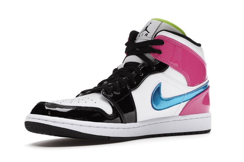 Jordan 1 Mid White Black Cyber Pink