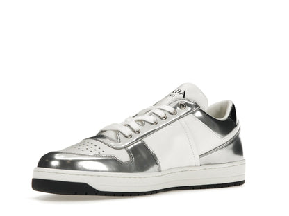 Prada Downtown Low Top Sneakers Leather White Silver