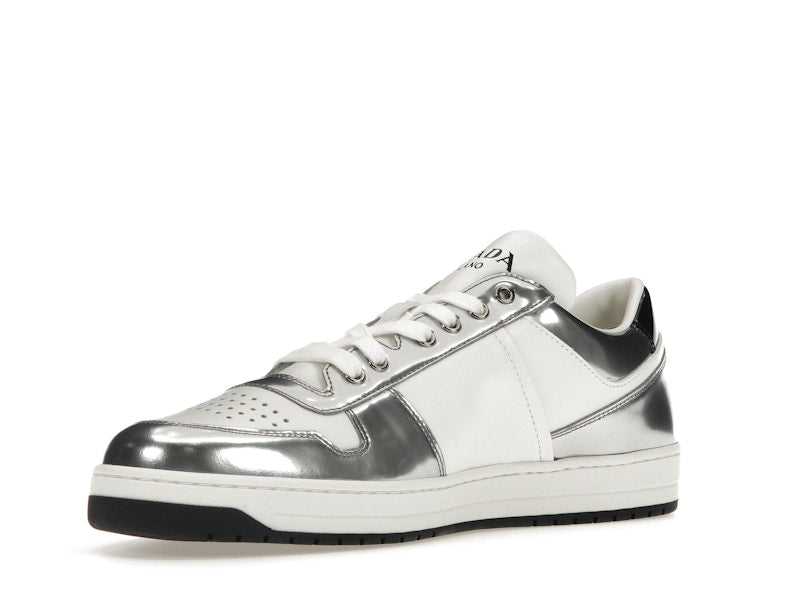 Prada Downtown Low Top Sneakers Leather White Silver