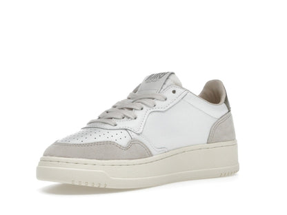 Autry Medalist Leather Low White Covert Green Beige (Women's)