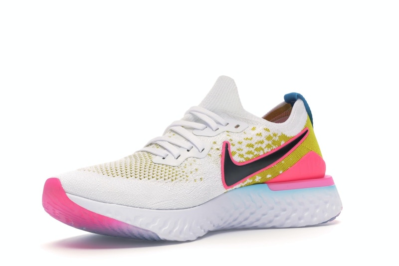 Nike Epic React Flyknit 1 White Pink Blast Citron
