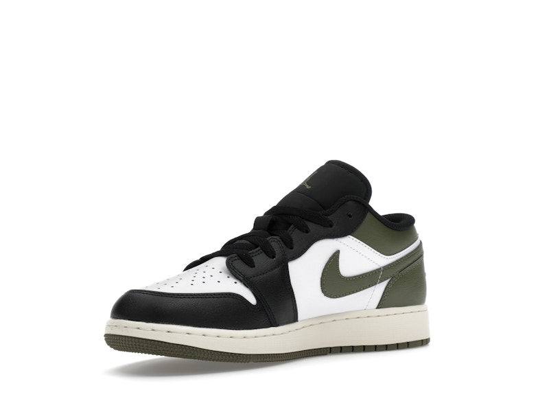 Jordan 1 Low Black Toe Medium Olive (GS)