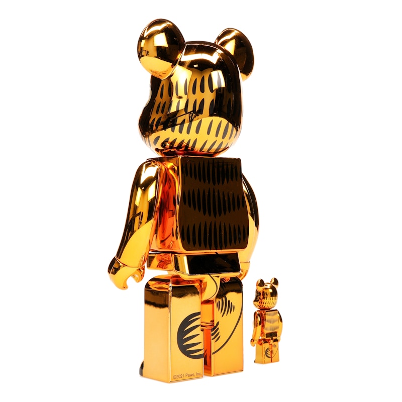 Bearbrick Garfield 100% & 400% Set Gold Chrome Ver.