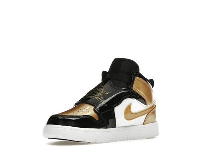 Sky Jordan 1 Mid Black Metallic Gold White (PS)