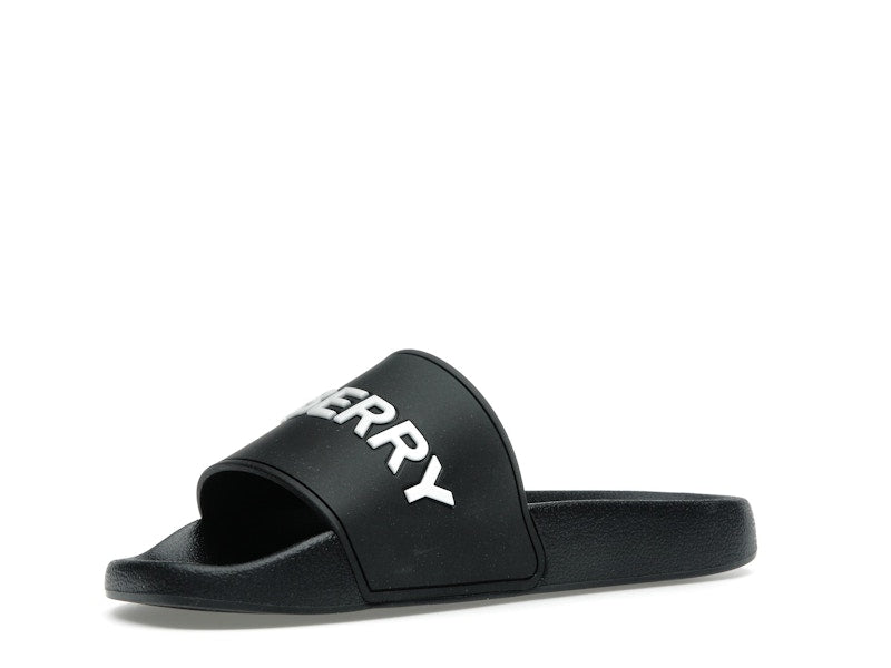 Burberry Logo Slides Black Optic White