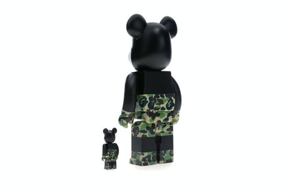 Bearbrick BAPE Mickey Mouse 100% & 400% Set Black/Green Camo