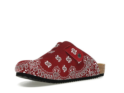 Bravest Studios Suede Paisley Clogs Burgundy