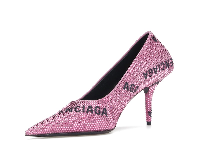 Balenciaga Square Knife Embellished Pumps Pink Black (Women's)