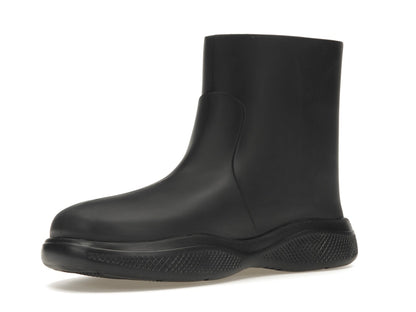 Prada Pull-On Rain Booties Black Rubber