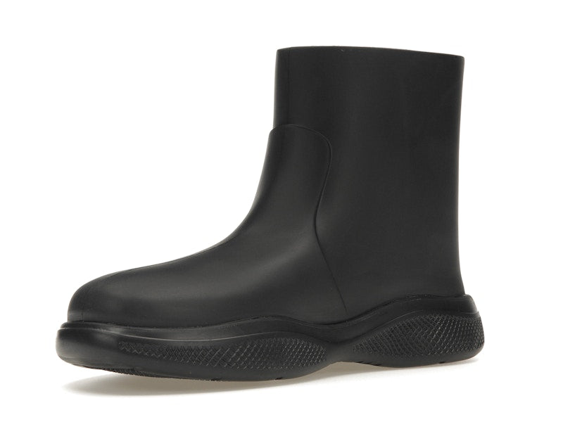 Prada Pull-On Rain Booties Black Rubber