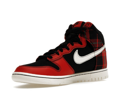 Nike Dunk High SE Tartan Plaid Black University Red