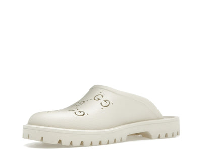 Gucci Slip-on Sandal Cut Out Monogram Mystic White