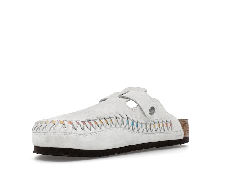 Birkenstock Boston Braided Suede Kith Antique White Tie Dye