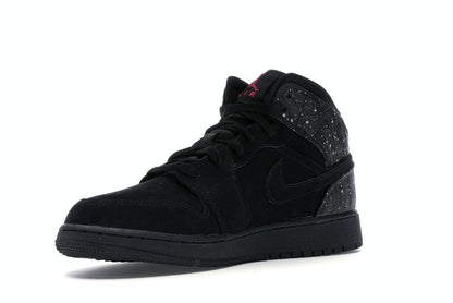 Jordan 1 Mid Black Rush Pink White Splatter (GS)