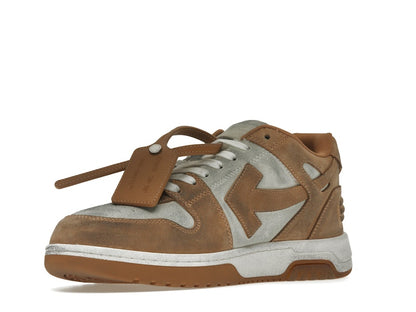 OFF-WHITE Out Of Office "OOO" Low Tops Distressed Brown White