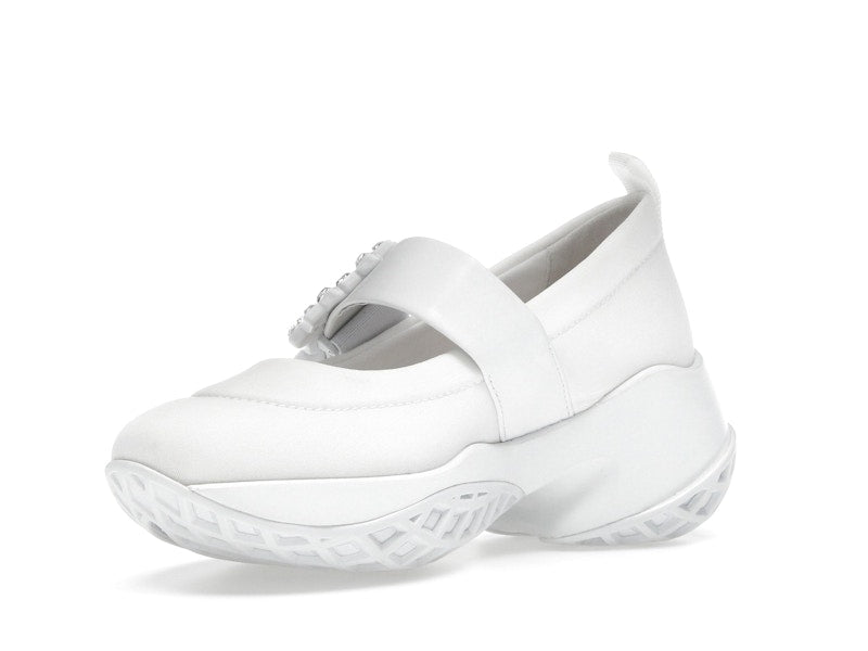 Roger Vivier Viv' Run Babies White Crystal Buckle (Women's)