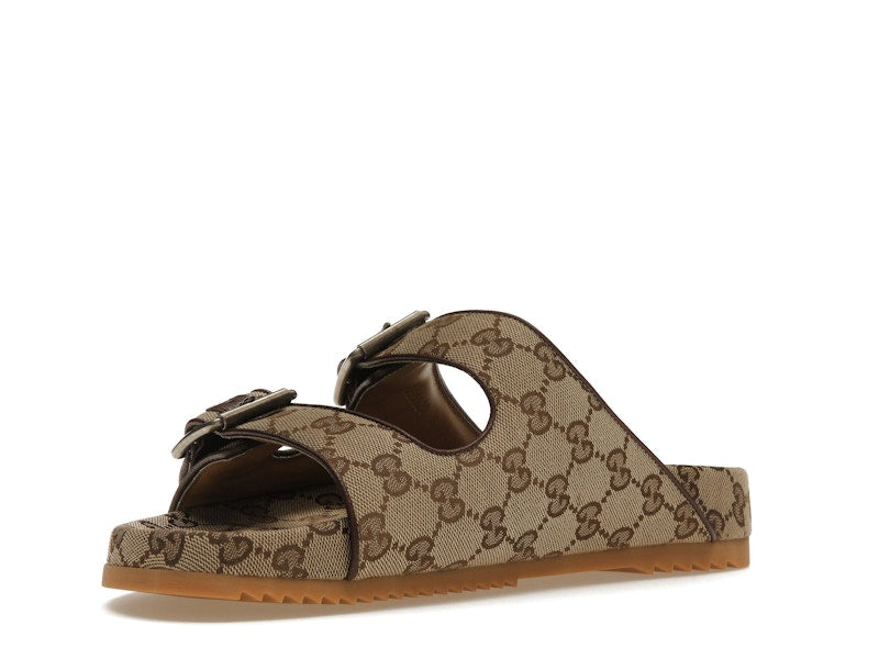 Gucci Strap Slide Sandal Beige Canvas