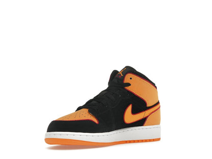 Jordan 1 Mid SE Black Vivid Orange (GS)