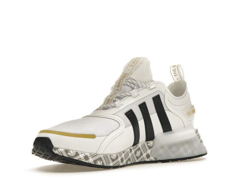 adidas NMD R1 V3 White Black Gold Tartan Trefoil